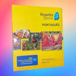 Rosetta Stone Portuguese Level 1-3 Software PC Mac Headset Microphone No Code